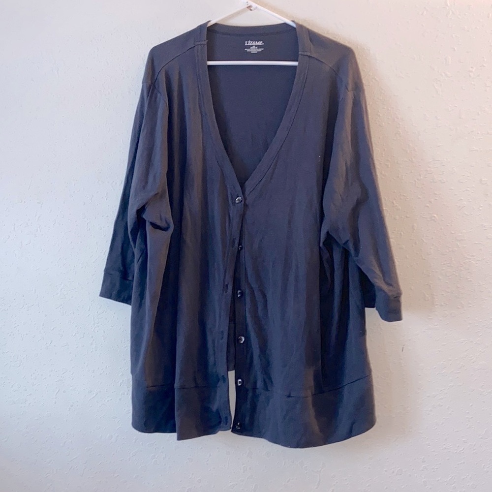 Women’s size 3 XL boyfriend, style blue button down cardigan T27
